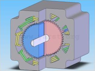 3D-модель шагового двигателя в разрезе