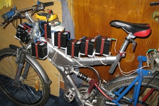 Равномерное распределение аккумуляторов на раме велосипеда