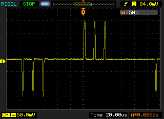 ШИМ выходного сигнала Лабораторного преобразователя частоты при высокой несущей частоте ШИМ